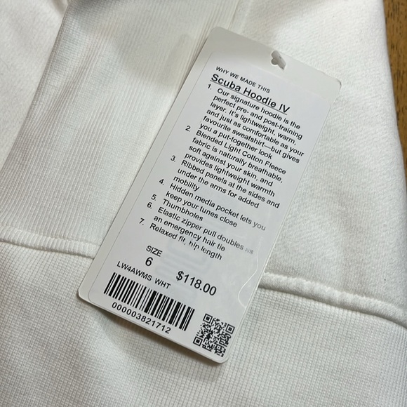 NWT White Lululemon Scuba Hoodie IV
Sz6 - Picture 11 of 11